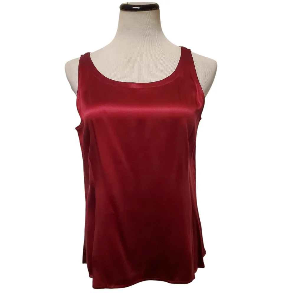 Eileen Fisher Set - Red Silk Jacket & Sleeveless Blouse - Sz Medium - Luxurious